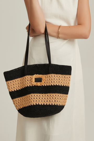 Raffia Tote Bag—BT001BLBE