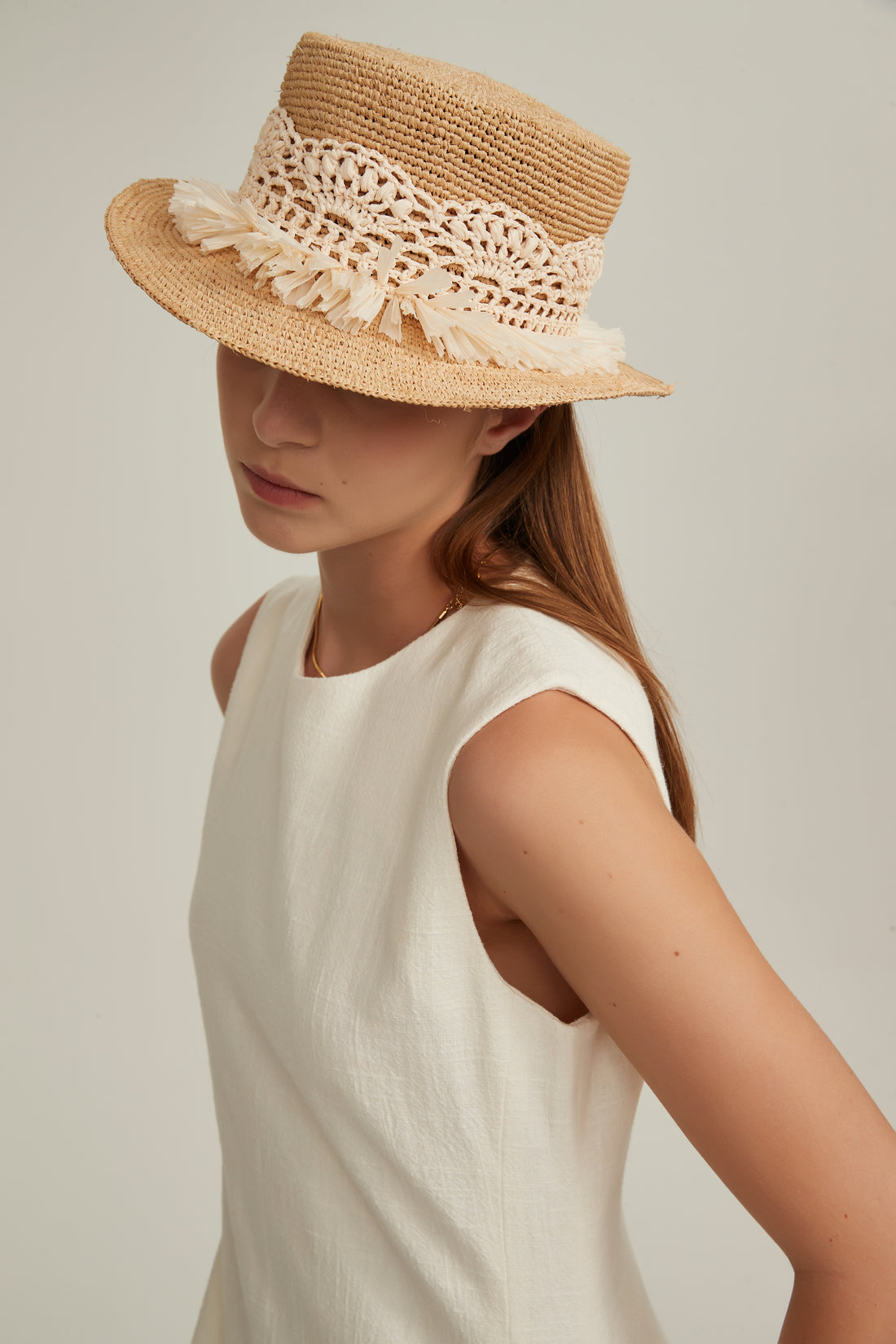 Raffia Top Hat-HT001NAIV