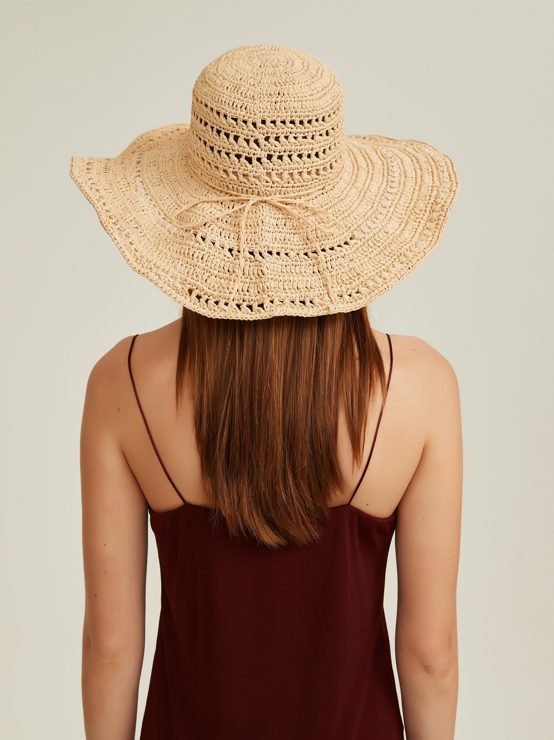 Hollow Out Wide Brim Floppy Raffia Hat-HH001NA