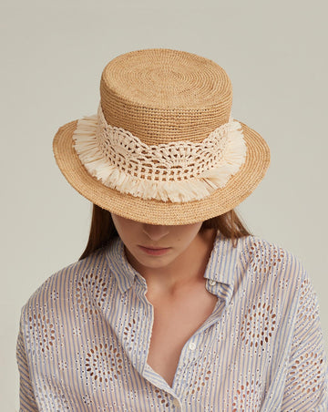 Raffia Top Hat-HT001NAIV